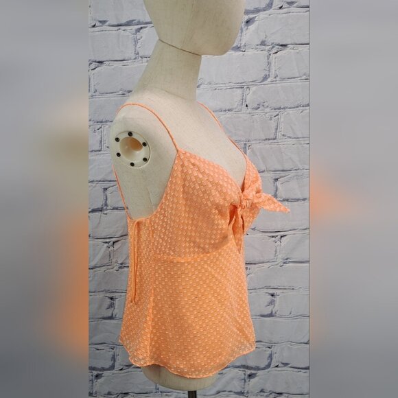 NWT Alice + Olivia Spaghetti Strap Tank Top with Tie Camisole Light Peach Large - Picture 8 of 13